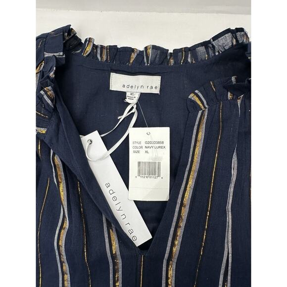 Adelyn Rae Boho Chic Nina Cotton Midi Dress Navy Blue Xlarge Classic With Pocket - Picture 10 of 12